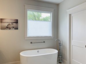 Cellular Shades, also known as Honeycomb Shades, featuring top down, bottom up lift functionality in a Nashville, TN bathroom