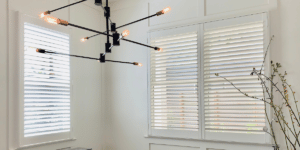 Superview Plantation Shutters, featuring 2.5 inch louvers in an Atlanta, GA room