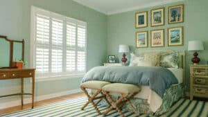 Plantation Shutters in Guest bedroom